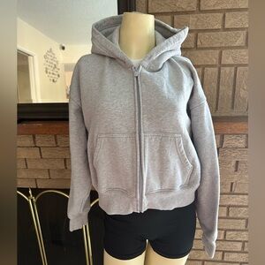 Aritzia Gray Zip-Up Hoodie